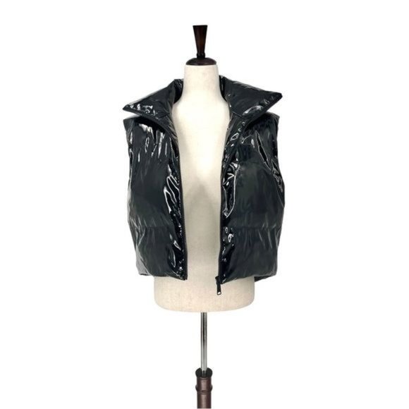 PrettyLittleThing Vinyl Padded Vest | 0 - Picture 2 of 10